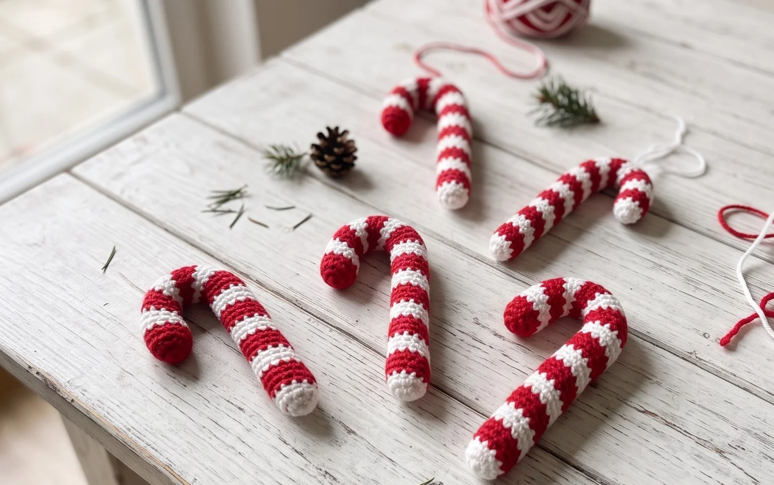 Zuckerstangen häkeln: Kostenlose Anleitung für Anfänger