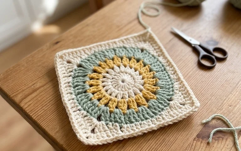 Sunburst Granny Square häkeln: Schritt für Schritt