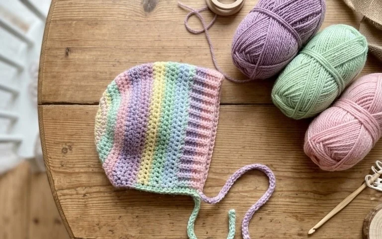 Kostenlose Häkelanleitung Babyhaube: Größen 0-5 Jahre