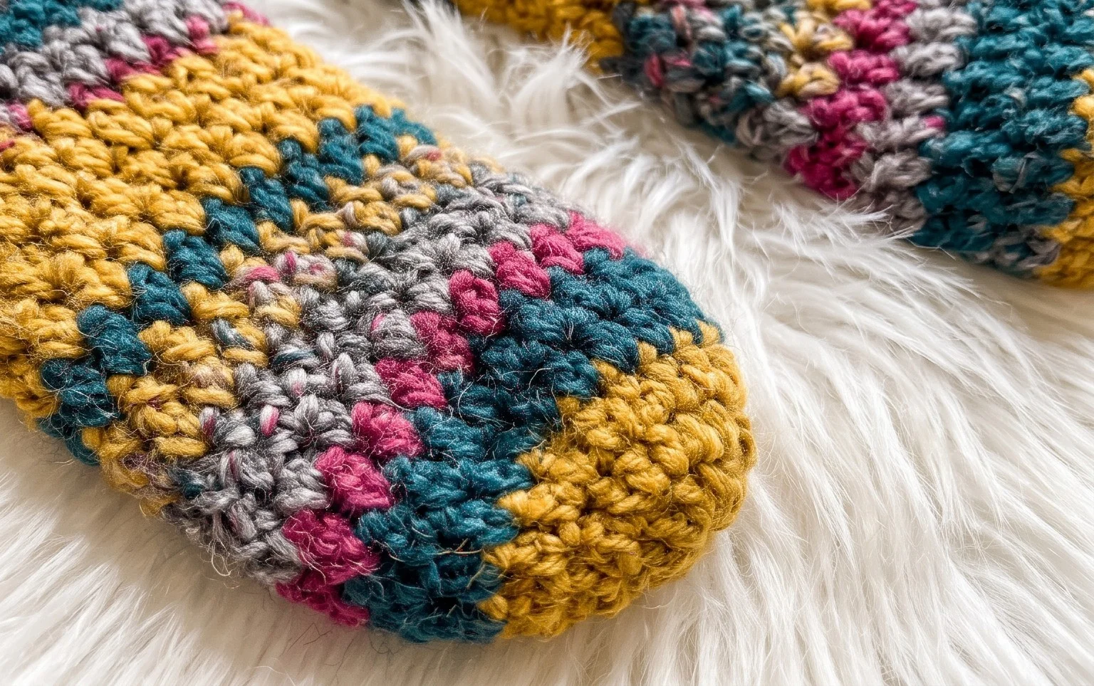 How to Crochet Slipper Socks in an Hour or Less - Winding Road Crochet