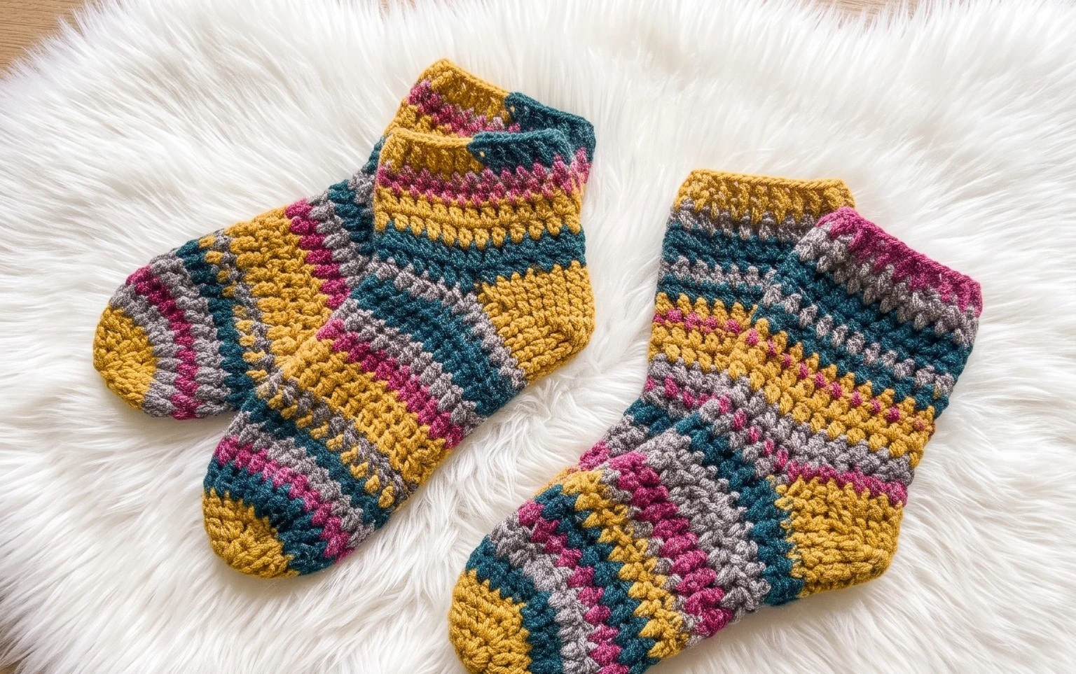 Socken häkeln: Schnelle Anleitung in unter einer Stunde