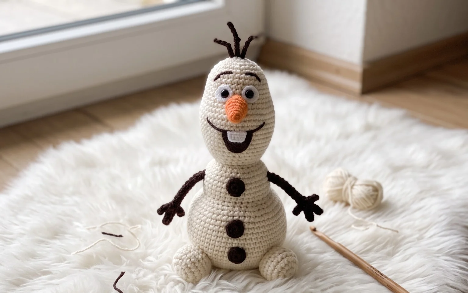 Olaf der Schneemann häkeln: Einfache Schritt-für-Schritt