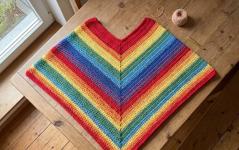 Einfache Ponchos häkeln: Kostenlose Anleitung für Anfänger