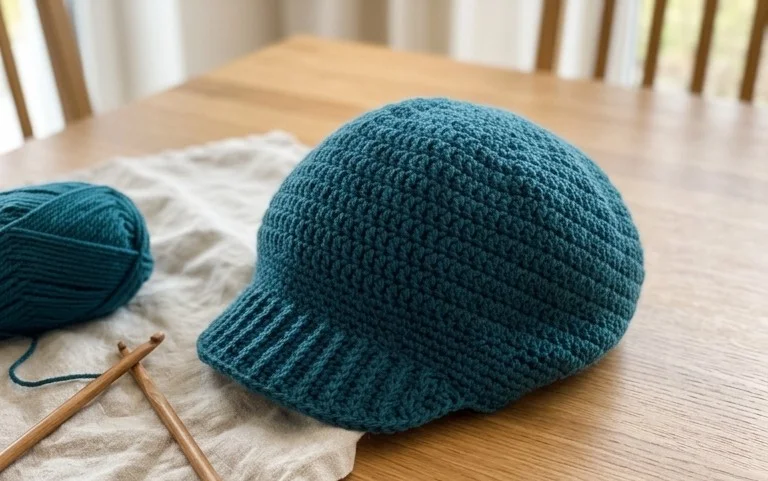 Slouchy Peaked Hat häkeln: Kostenlose Anleitung für Anfänger