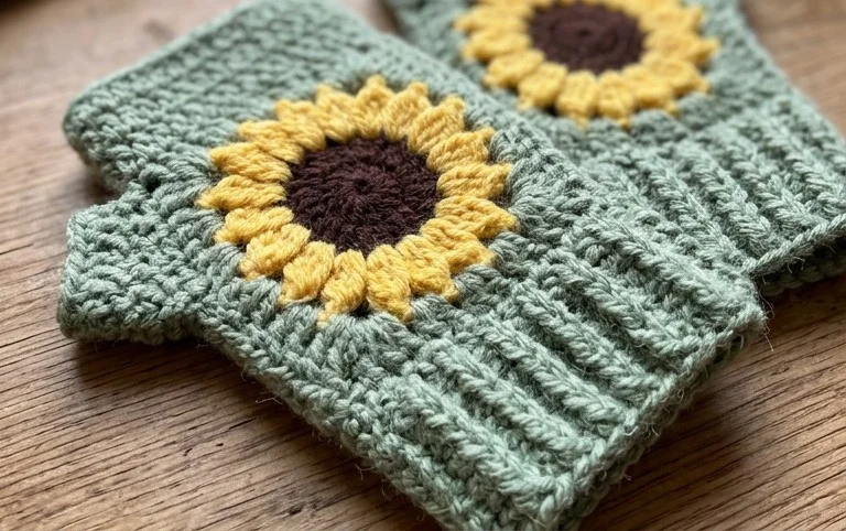 5 Fingerless Flower Gloves Crochet Patterns