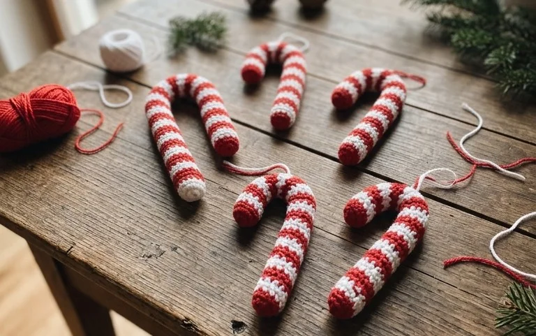 Zuckerstangen häkeln: Kostenlose Anleitung für Anfänger