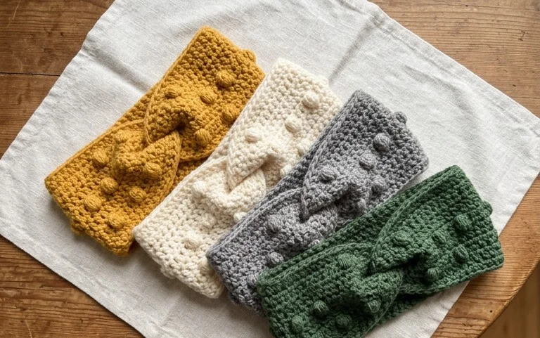Einfaches Noppenstich-Stirnband: kostenlose Häkelanleitung